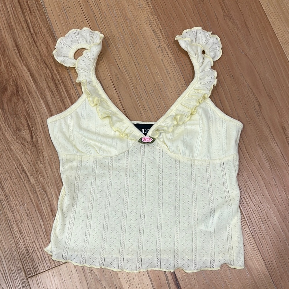 Cider - Yellow Ruffled Women's Top